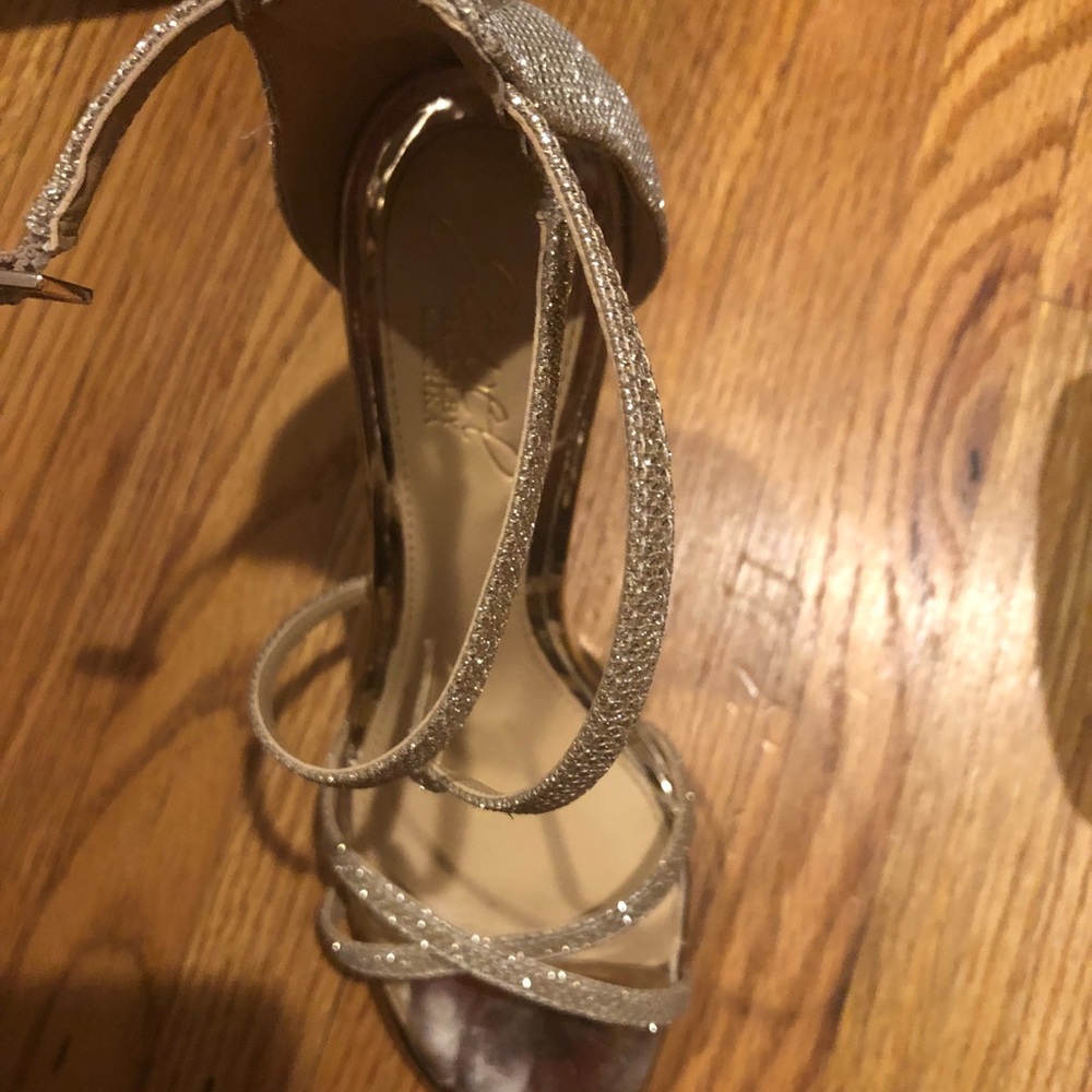 Badgley mischka gold shoes worn one night